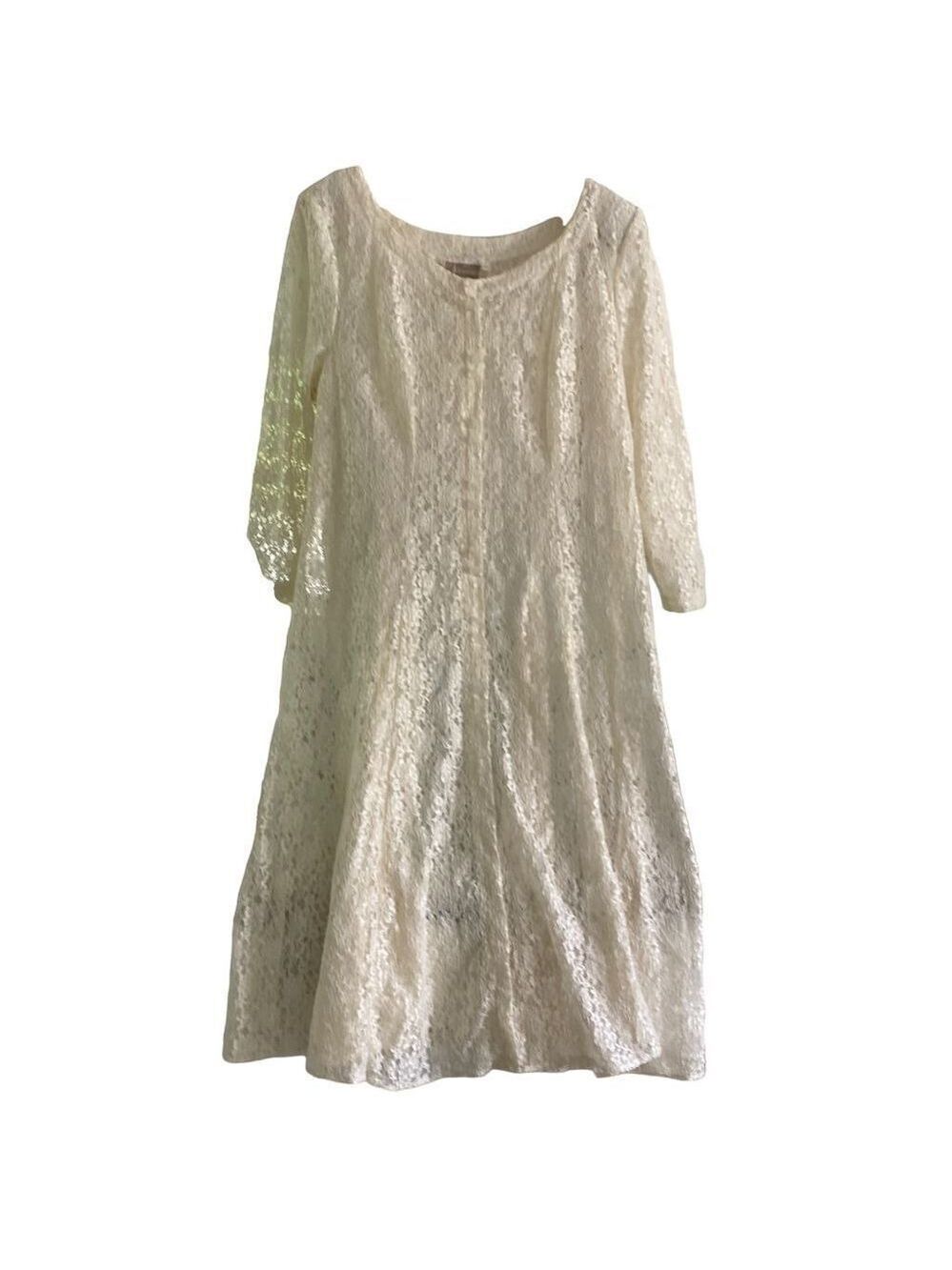 Boulevard de Paris Midi Dress White Lace Women Size 24